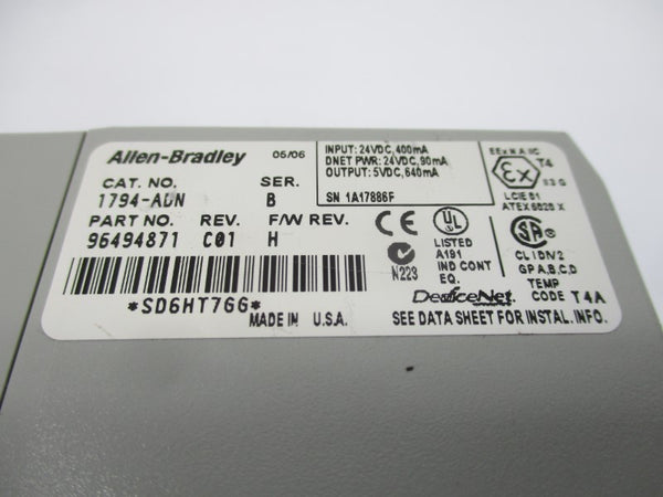 ALLEN BRADLEY 1794-ADN SER. B F/W H 24VDC UNMP
