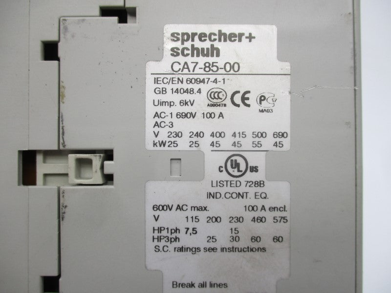 SPRECHER+SCHUH CA7-85-00-120 110/120V UNMP