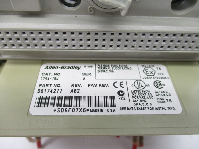 ALLEN BRADLEY 1794-TBN SER. A 240VAC 10A UNMP