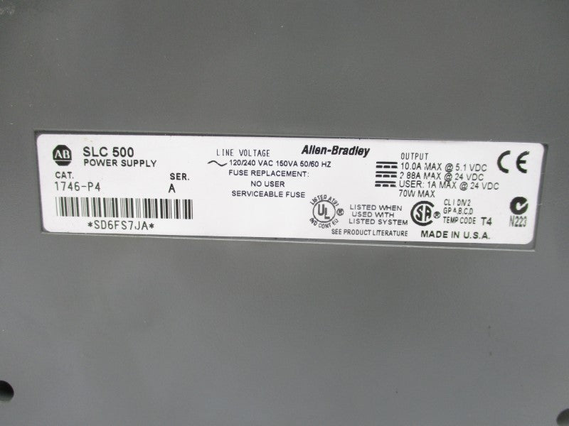 ALLEN BRADLEY 1746-P4 SER. A 120/240VAC UNMP
