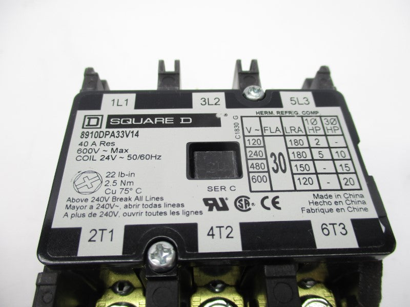 SQUARE D 8910DPA33V14 SER. C 24V 40A (AS PICTURED1) NSNP