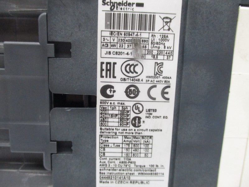 SCHNEIDER ELECTRIC LC1D80G7 120V 125A (AS PICTURED1) NSNP