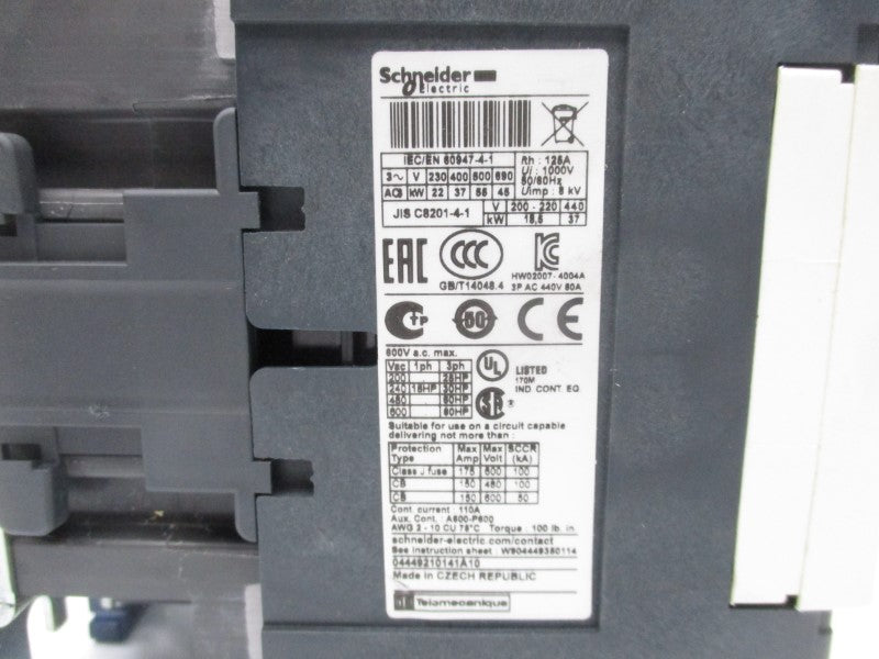 SCHNEIDER ELECTRIC LC1D80G7 120V (AS PICTURED 1) NSNP