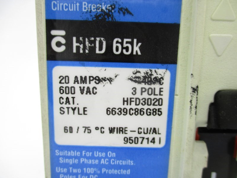 WESTINGHOUSE HFD3020 600VAC 20A (BLUE) UNMP