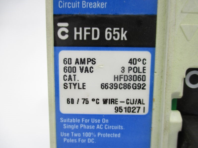 WESTINGHOUSE HFD3060 600VAC 60A (BLUE) UNMP