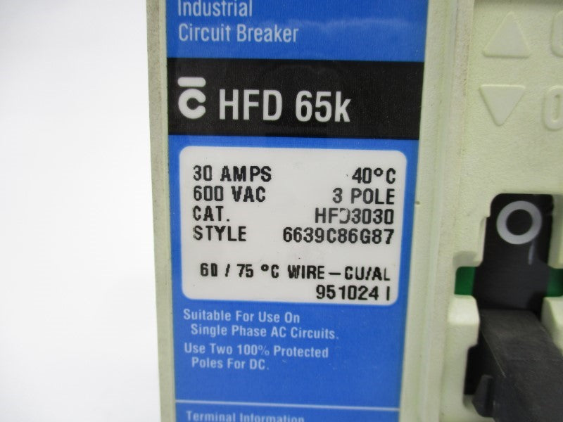 WESTINGHOUSE HFD3030 600VAC 30A (BLUE) UNMP