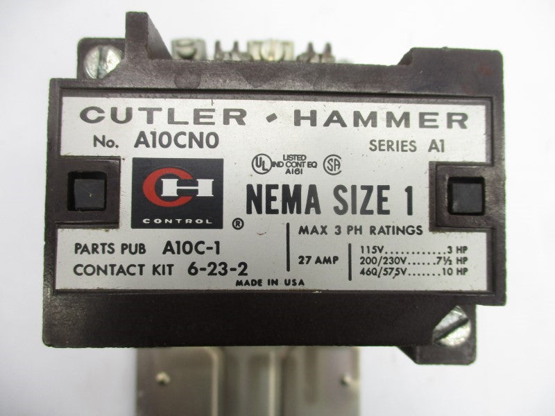 CUTLER HAMMER A10CN0 SER. A1 110/120V 27A (AS PICTURED) UNMP