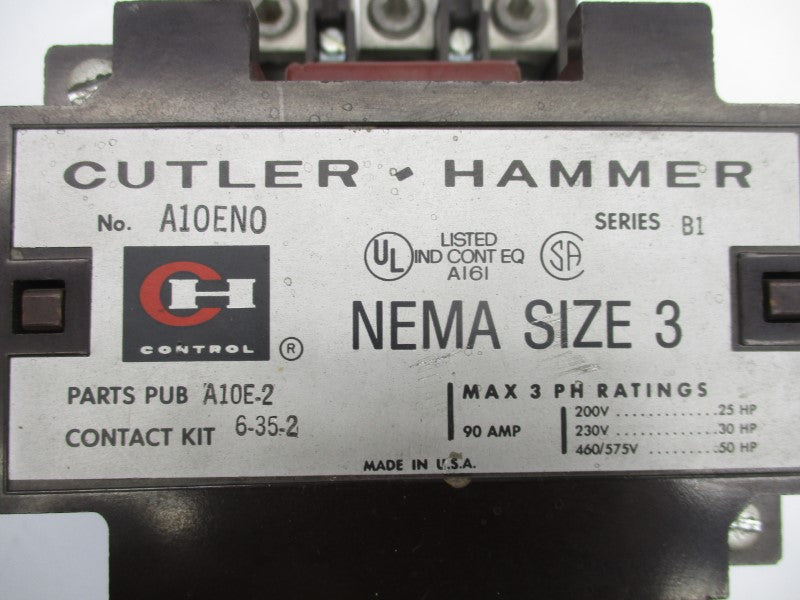 CUTLER HAMMER A10EN0 SER. B1 110/120V 90A (AS PICTURED) UNMP