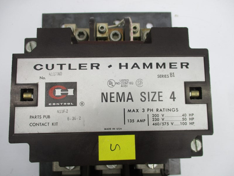 CUTLER HAMMER A11FNO SER. B1 110/120V 135A UNMP