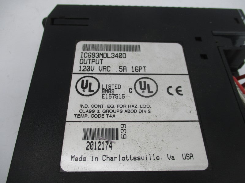 FANUC IC693MDL340D 120VAC 0.5A (NO DOOR) UNMP