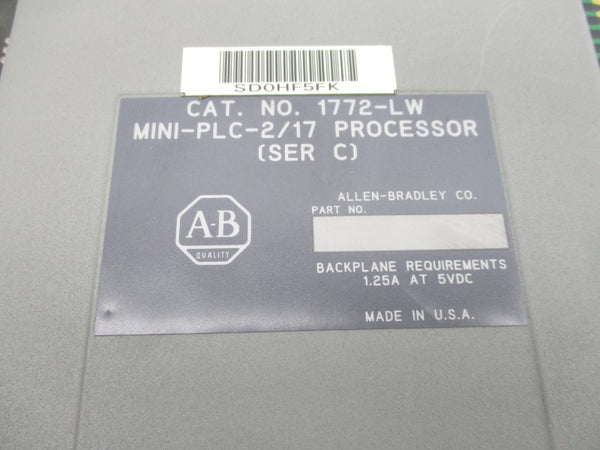 ALLEN BRADLEY 1772-LW SER. C F/W D 5VDC 1.25A (NO KEY) UNMP