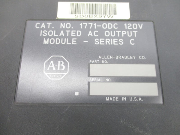 ALLEN BRADLEY 1771-ODC SER. C 120VAC (NO TERMINAL) UNMP