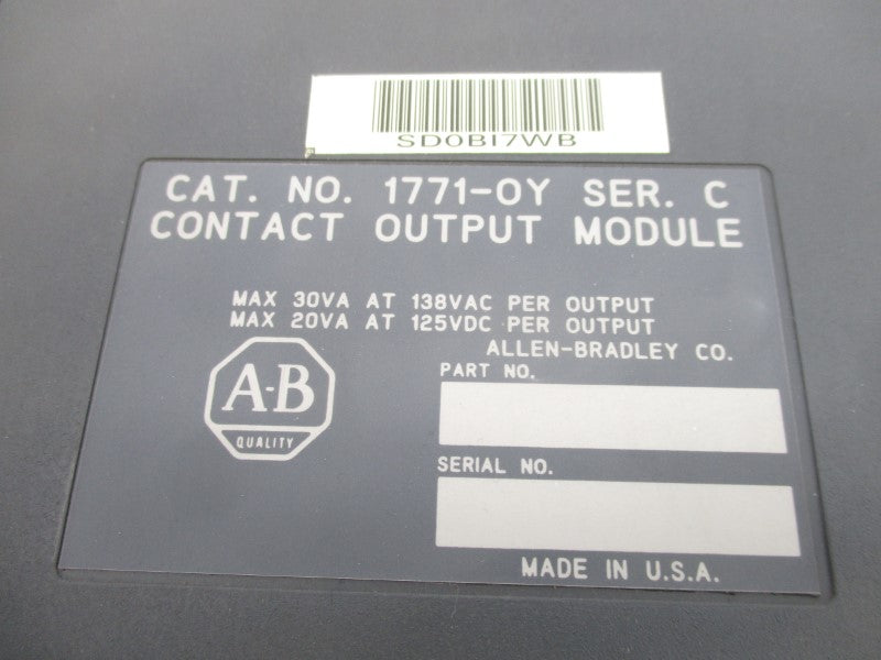 ALLEN BRADLEY 1771-OY SER. C NSMP