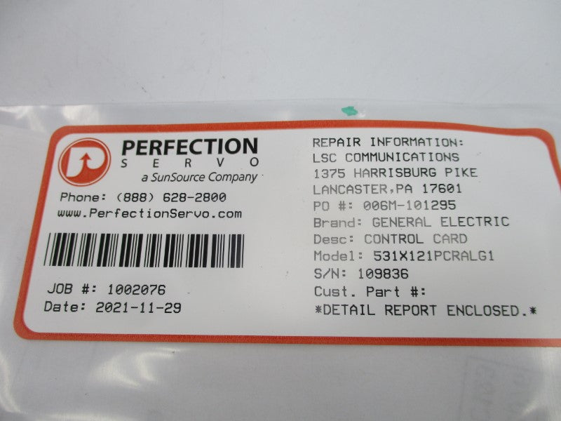 GENERAL ELECTRIC 531X121PCRALG1 REMAN