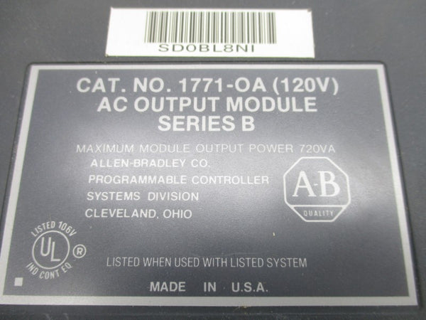 ALLEN BRADLEY 1771-OA SER. B 120VAC UNMP