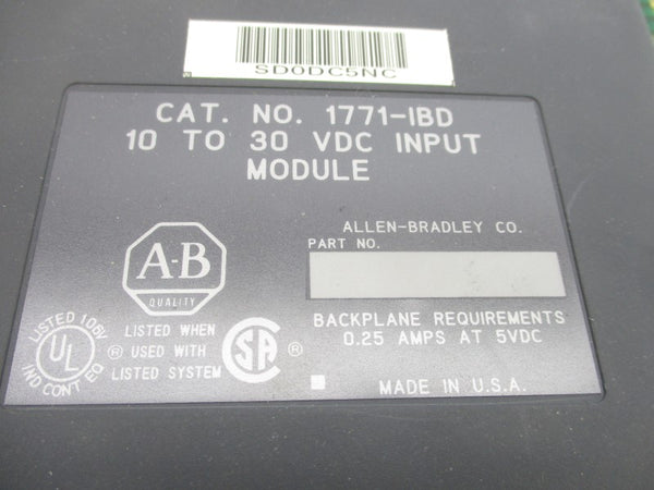 ALLEN BRADLEY 1771-IBD SER. A 10-30VDC NSMP