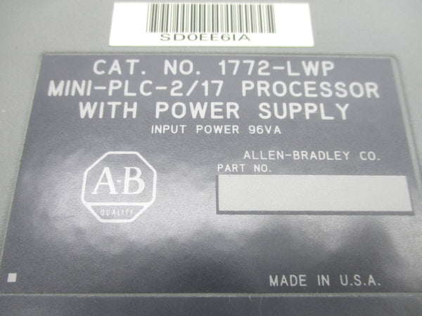 ALLEN BRADLEY 1772-LWP SER. A F/W E 120/240V 0.8/0.4A UNMP