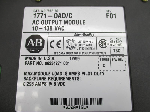 ALLEN BRADLEY 1771-OAD SER. C 10-138VAC REV. F01 NSMP