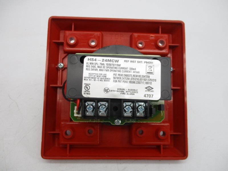 COOPER WHEELOCK HS4-24MCW-FR 123150 24VDC NSMP