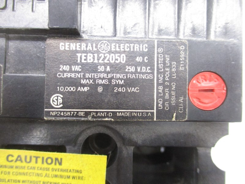 GENERAL ELECTRIC TEB122050 240VAC 50A (BLACK) UNMP