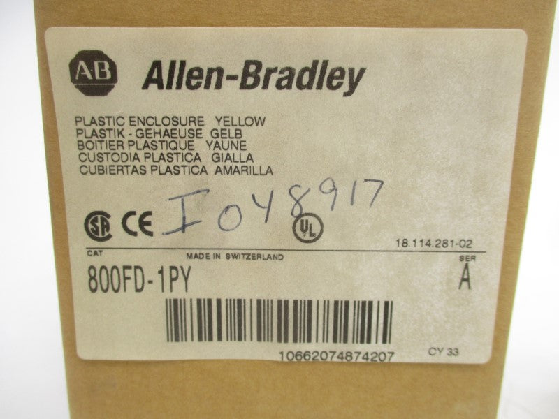 ALLEN BRADLEY 800FD-1PY SER. A (BR/WH) NSMP