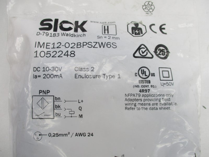 SICK IME12-02BPSZW6S 1052248 10-30VDC NSMP