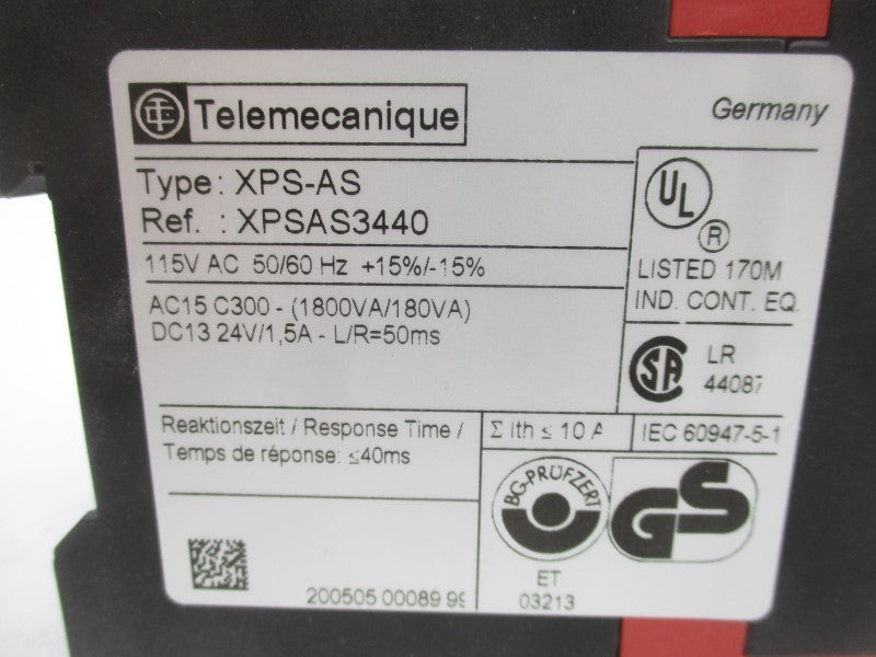 TELEMECANIQUE XPSAS3440 115VAC NSMP