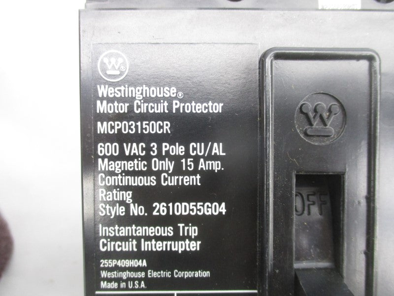 WESTINGHOUSE MCP03150CR 600VAC 15A NSMP