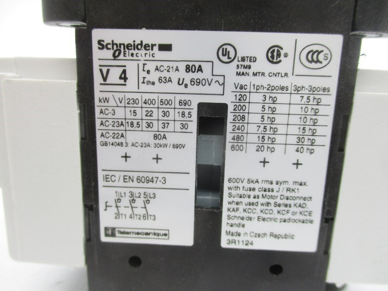 SCHNEIDER ELECTRIC VBF4 690V 80A NSMP