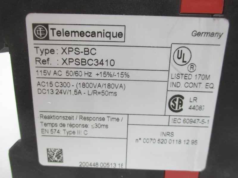 TELEMECANIQUE XPS-BC3410 115VAC UNMP