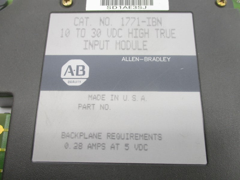 ALLEN BRADLEY 1771-IBN 10-30VDC (NO TERMINAL) UNMP