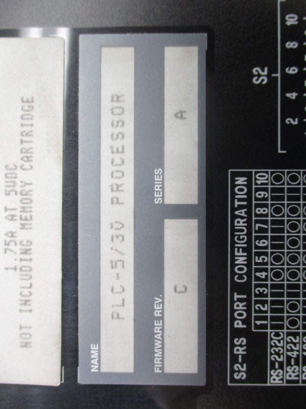 ALLEN BRADLEY 1785-L30B SER. A F/W C UNMP