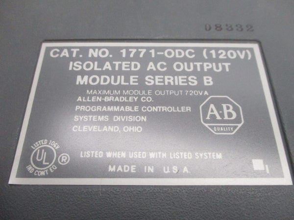 ALLEN BRADLEY 1771-ODC SER. B 120V (NO TERMINAL) UNMP