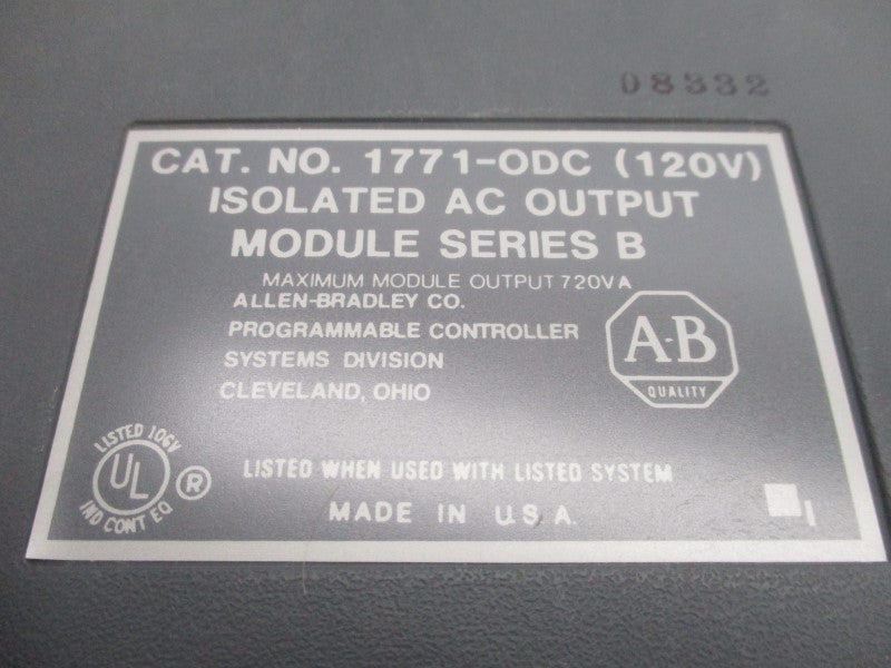 ALLEN BRADLEY 1771-ODC SER. B 120V (NO TERMINAL) UNMP