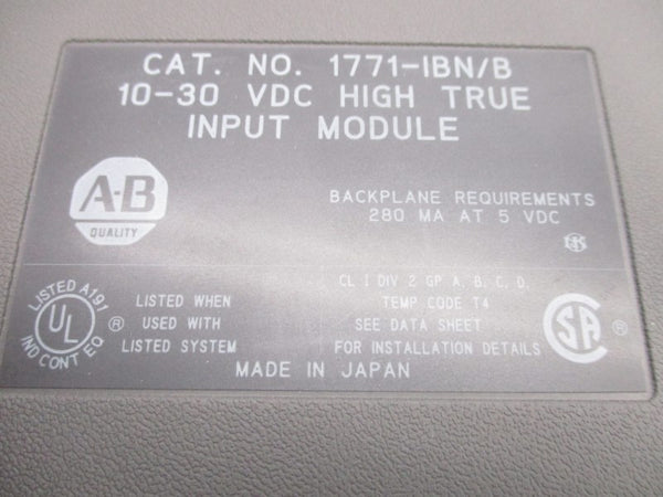 ALLEN BRADLEY 1771-IBN SER. B 10-30VDC (NO TERMINAL) UNMP