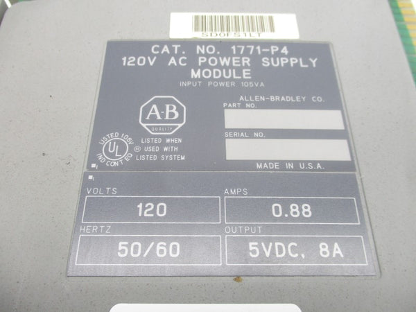 ALLEN BRADLEY 1771-P4 120V 0.88A UNMP