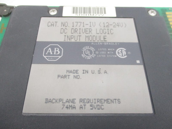 ALLEN BRADLEY 1771-IV 12-24V (NO TERMINAL) UNMP