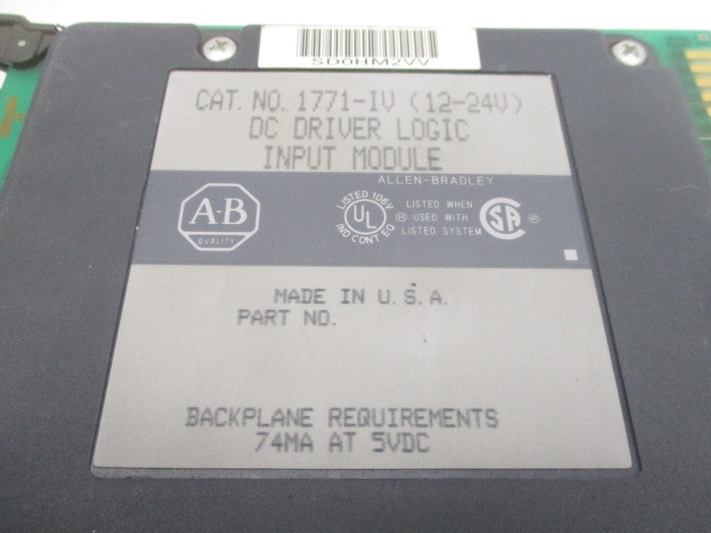 ALLEN BRADLEY 1771-IV 12-24V (NO TERMINAL) UNMP