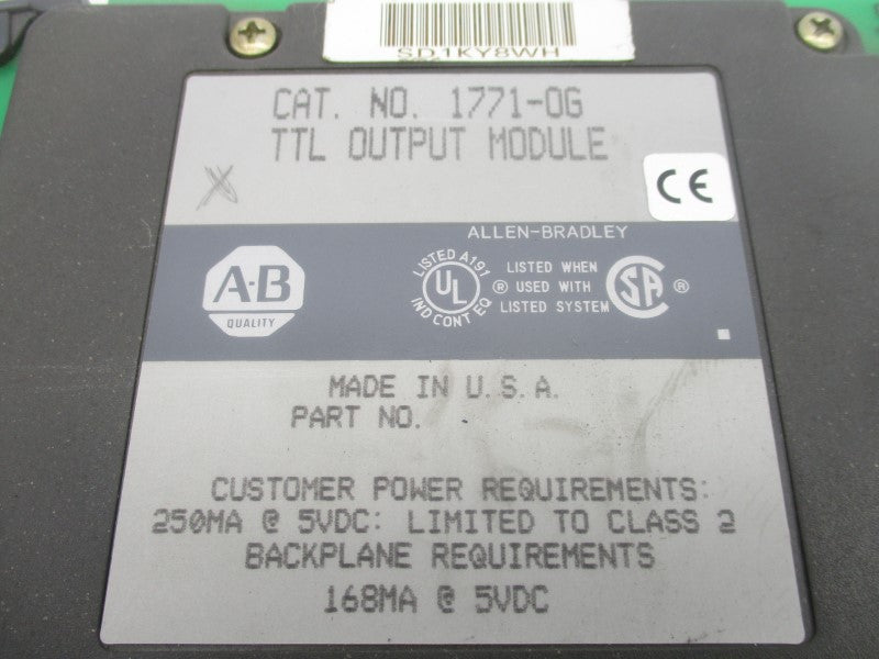 ALLEN BRADLEY 1771-OG (NO TERMINAL) UNMP