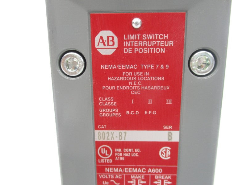 ALLEN BRADLEY 802X-B7 SER. B 600VAC NSNP