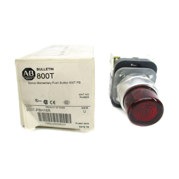 ALLEN BRADLEY 800T-PBH16R SER. U 120V (WH) NSMP