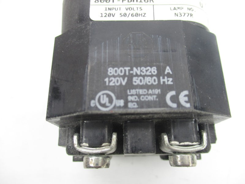 ALLEN BRADLEY 800T-PBH16R SER. U 120V (WH) NSMP