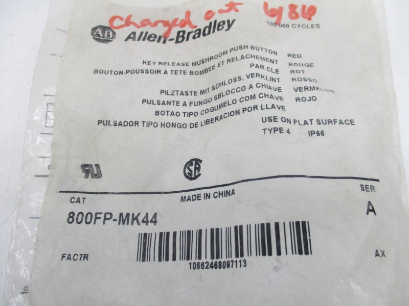 ALLEN BRADLEY 800FP-MK44 SER. A NSMP