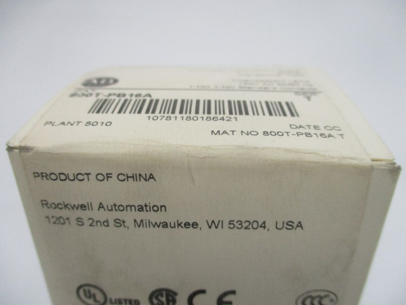 ALLEN BRADLEY 800T-PB16A SER. T 120VAC (WH) NSFS