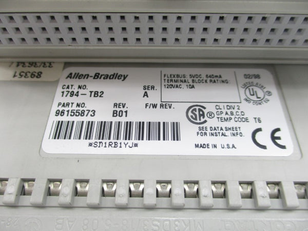 ALLEN BRADLEY 1794-TB2 SER. A 120VAC 10A REV. B01 NSMP