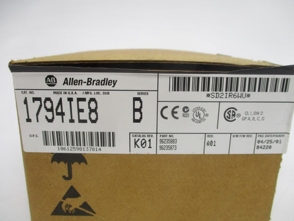 ALLEN BRADLEY 1794-IE8 SER. B 24VDC REV. A01 NSMP