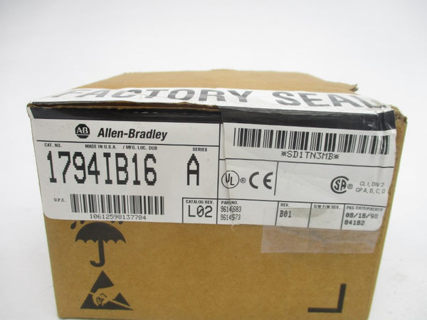 ALLEN BRADLEY 1794-IB16 SER. A 10-31.2VDC REV. B01 NSMP