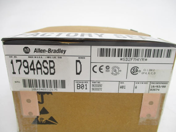 ALLEN BRADLEY 1794-ASB SER. D F/W A 24VDC REV. A01 NSMP