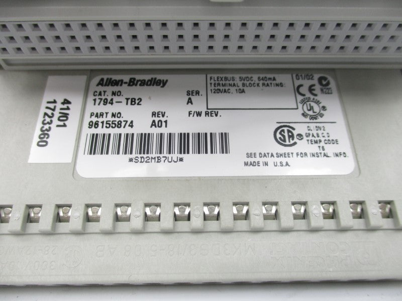 ALLEN BRADLEY 1794-TB2 SER. A 120VAC 10A REV. A01 NSMP