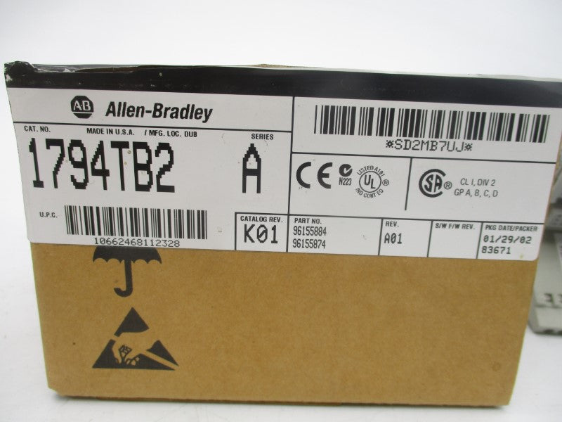 ALLEN BRADLEY 1794-TB2 SER. A 120VAC 10A REV. A01 NSMP